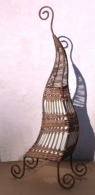 LAMPADA KRIS THAI IN COTONE E RATTAN CM 100