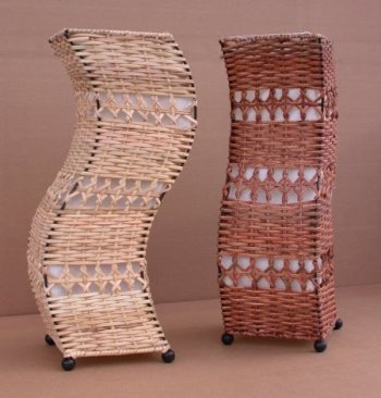 LAMPADA ESSE THAI IN COTONE E RATTAN SCURO CM 50