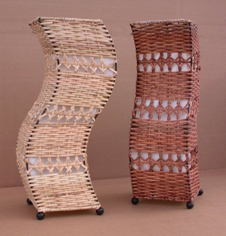 LAMPADA ESSE THAI IN COTONE E RATTAN SCURA CM 43