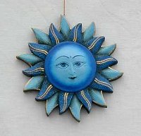 PENDENTE SOLE BLU E DORATO CM 15