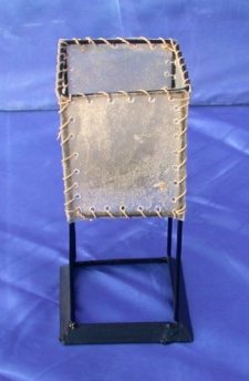 PORTACANDELE IN PELLE TORRE QUADRA CM 20