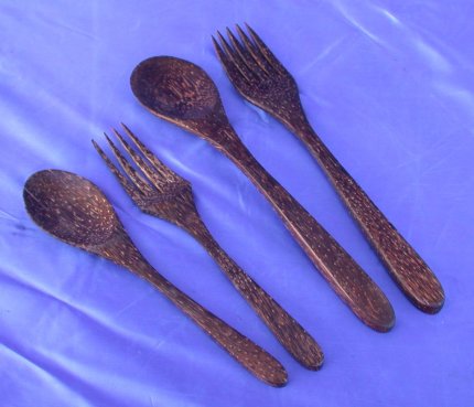 CUCCHIAI IN COCCO CM 25 OVALI - SET 2 PEZZI