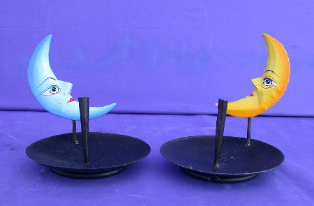 PORTAINCENSI FERRO BATTUTO TONDO LUNA BLU - Image 2