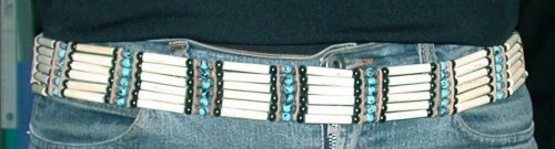 CINTURA CON PERLE IN OSSO 6 FILI BIANCA E TURCHESE - Image 4