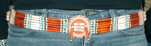 CINTURA CON PERLE IN OSSO 6 FILI E INSERTI PELLE - Image 4