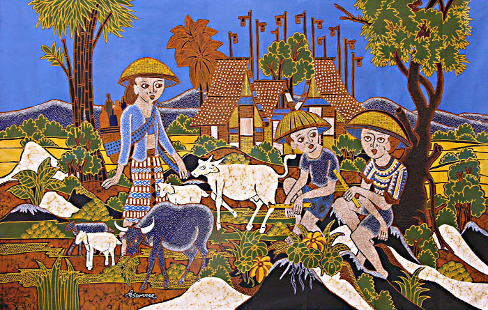 BATIK NEL VILLAGGIO AUTORE ASDINUOR CM 90x150 - Image 2