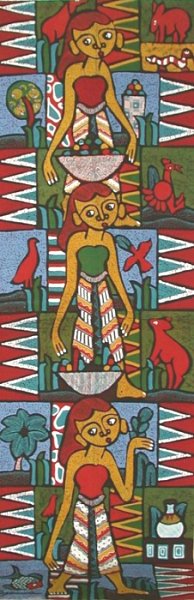 BATIK NEL VILLAGGIO AUTORE ASDINUOR CM 45X150 VERTICALE - Image 2