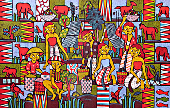 BATIK NEL VILLAGGIO AUTORE ASDINUOR CM 90X150