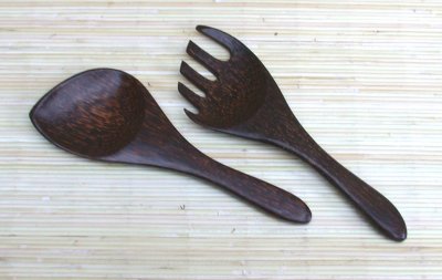 SET CUCCHIAI PER INSALATA IN COCCO CM 25 - Image 4