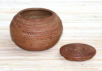 SCATOLA IN LEGNO E RATTAN CM 6