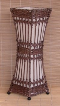 LAMPADA CLESSIDRA THAI COTONE E RATTAN SCURA CM 50