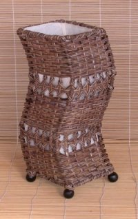 LAMPADA ESSE THAI IN COTONE E RATTAN SCURA CM 30