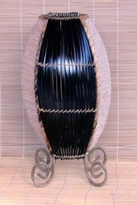 LAMPADA ANFORA AKAR WANGI FULL E STRISCE BAMBOO CM 40