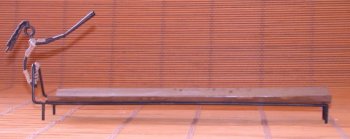 PORTAINCENSI FERRO BATTUTO BAMBOO GINOCCHIO ALZATO