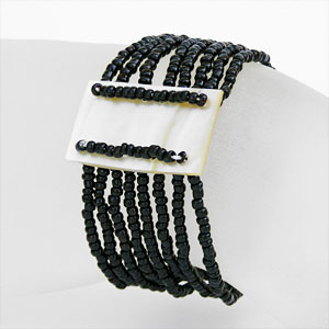 BRACCIALI PERLINE 8 FILI RETTANGOLO MADREPERLA - Image 7