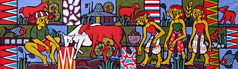 BATIK NEL VILLAGGIO AUTORE ASDINUOR CM 45X150 ORIZZONTALI - Image 2