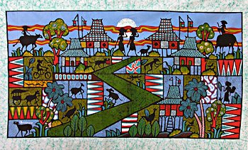 BATIK NEL VILLAGGIO AUTORE ASDINUOR CM 90X150