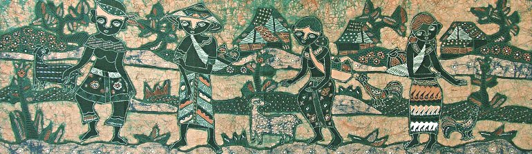 BATIK NEL VILLAGGIO AUTORE JUKI CM 45X150 ORIZZONTALE - Image 2