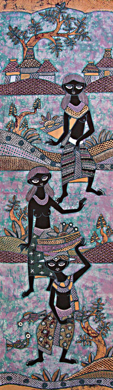 BATIK NEL VILLAGGIO AUTORE JAKA CM 45X150 VERTICALE - Image 2