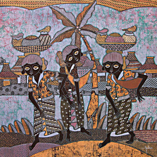 BATIK NEL VILLAGGIO AUTORE JAKA CM 90X100 - Image 2