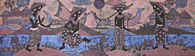 BATIK NEL VILLAGGIO AUTORE JAKA CM 45X150 ORIZZONTALE - Image 2