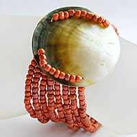 BRACCIALETTI PERLINE 8 FILI MADREPERLA TONDO BIG