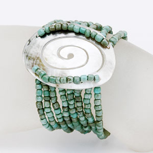 BRACCIALI PERLINE 8 FILI MADREPERLA SPIRALE OVALE BIG - Image 6