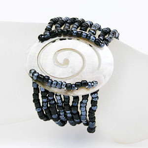 BRACCIALI PERLINE 8 FILI MADREPERLA SPIRALE OVALE BIG - Image 7