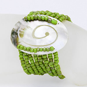 BRACCIALI PERLINE 8 FILI MADREPERLA SPIRALE OVALE BIG - Image 8