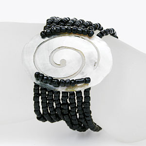 BRACCIALI PERLINE 8 FILI MADREPERLA SPIRALE OVALE BIG - Image 9