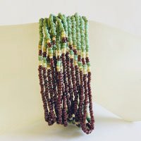 BRACCIALETTI PERLINE 14 FILI BURGUNDI