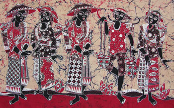 BATIK NEL VILLAGGIO AUTORI VARI CM 90X150 ORIZZONTALE