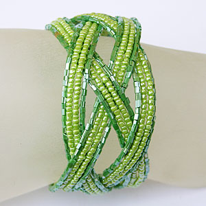 BRACCIALETTI DOPPIA TRECCIA CON PERLINE - Image 9