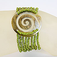 BRACCIALI 8 FILI PERLINE MADREPERLA SPIRALE TONDA BIG