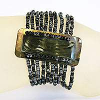 BRACCIALETTI PERLINE 10 FILI E MADREPERLA LONG