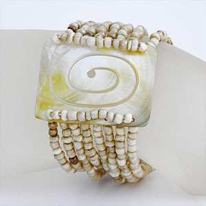 BRACCIALI PERLINE 8 FILI MADREPERLA RETTANGOLO SPIRALE - Image 3