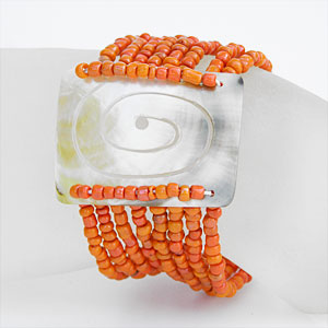 BRACCIALI PERLINE 8 FILI MADREPERLA RETTANGOLO SPIRALE - Image 4