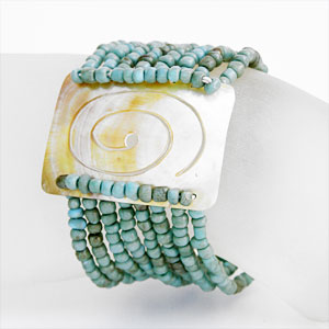 BRACCIALI PERLINE 8 FILI MADREPERLA RETTANGOLO SPIRALE - Image 5