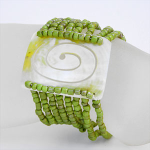 BRACCIALI PERLINE 8 FILI MADREPERLA RETTANGOLO SPIRALE - Image 6