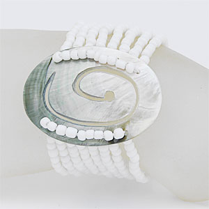 BRACCIALI PERLINE 8 FILI MADREPERLA SPIRALE OVALE BIG - Image 10