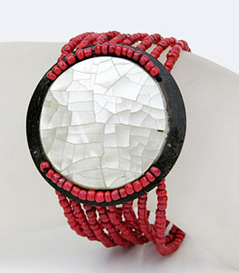 BRACCIALI PERLINE 8 FILI COCCO MADREPERLA TONDO - Image 7