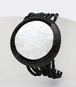 BRACCIALI PERLINE 8 FILI COCCO MADREPERLA TONDO - Image 9