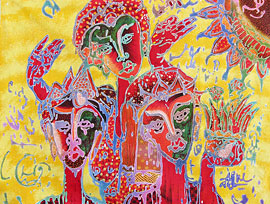 BATIK MASCHERE AUTORE AGNI CM 125X90 ORIZZONTALE