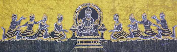 BATIK FIGURE TRADIZONALI AUTORE ZAI CM 45X150 ORIZZONTALE - Image 2