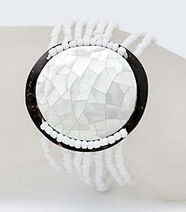 BRACCIALI PERLINE 8 FILI COCCO MADREPERLA TONDO - Image 10