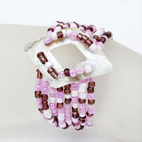 BRACCIALI PERLINE 8 FILI MADREPERLA DOPPIO ROMBO