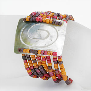 BRACCIALI PERLINE 8 FILI MADREPERLA RETTANGOLO SPIRALE - Image 10