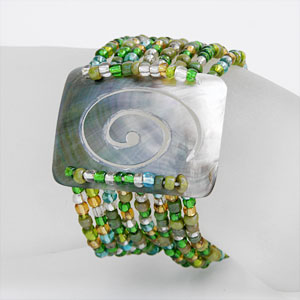 BRACCIALI PERLINE 8 FILI MADREPERLA RETTANGOLO SPIRALE - Image 11