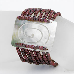 BRACCIALI PERLINE 8 FILI MADREPERLA RETTANGOLO SPIRALE - Image 12