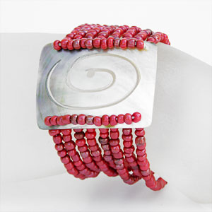 BRACCIALI PERLINE 8 FILI MADREPERLA RETTANGOLO SPIRALE - Image 13